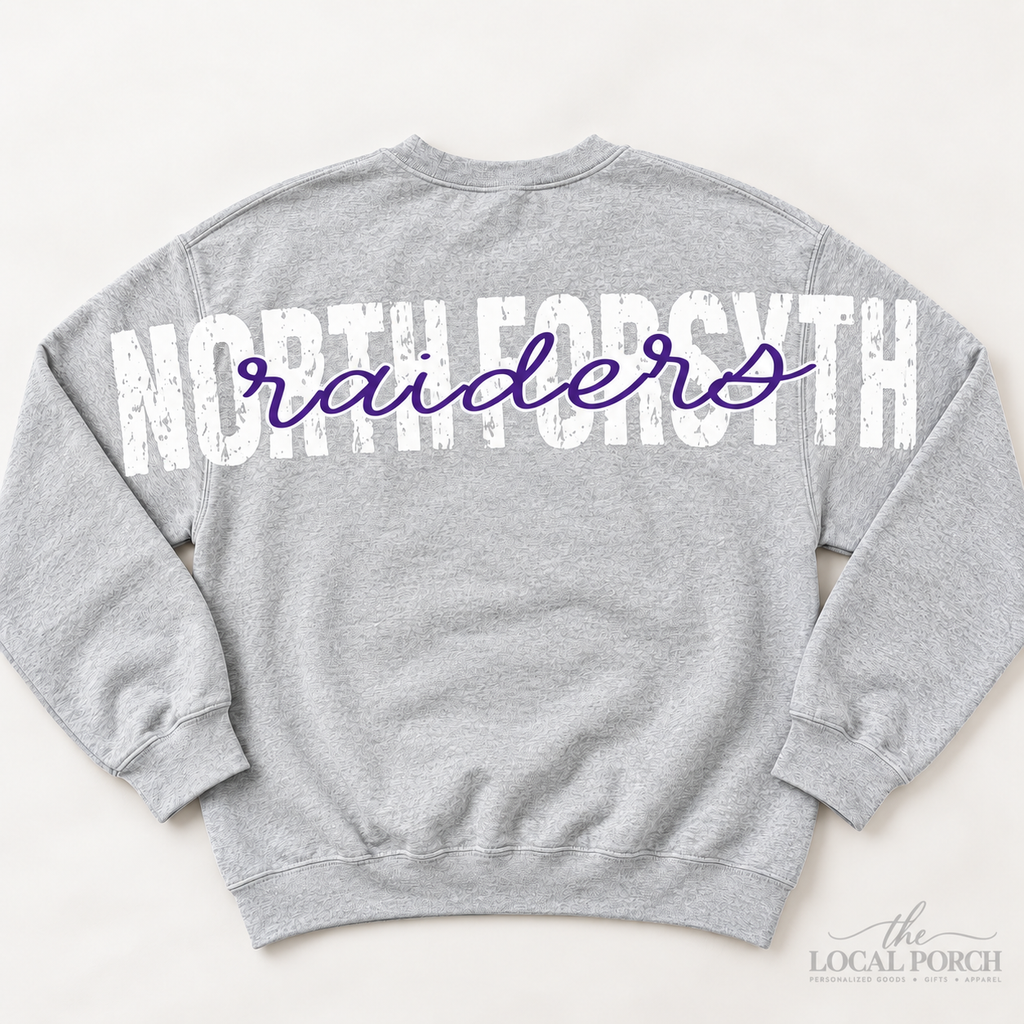 Custom School Spirit Sweatshirt- OVERSIZED Back Design