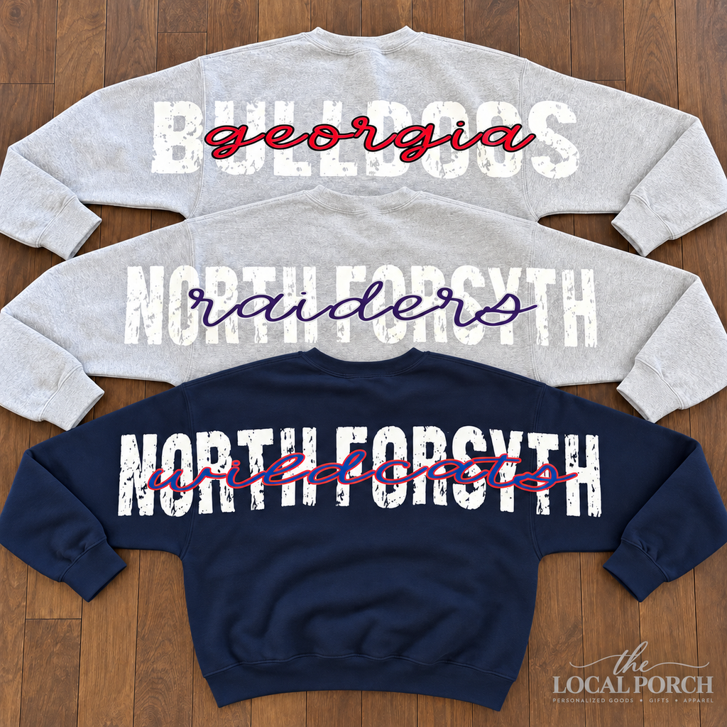 Custom School Spirit Sweatshirt- OVERSIZED Back Design