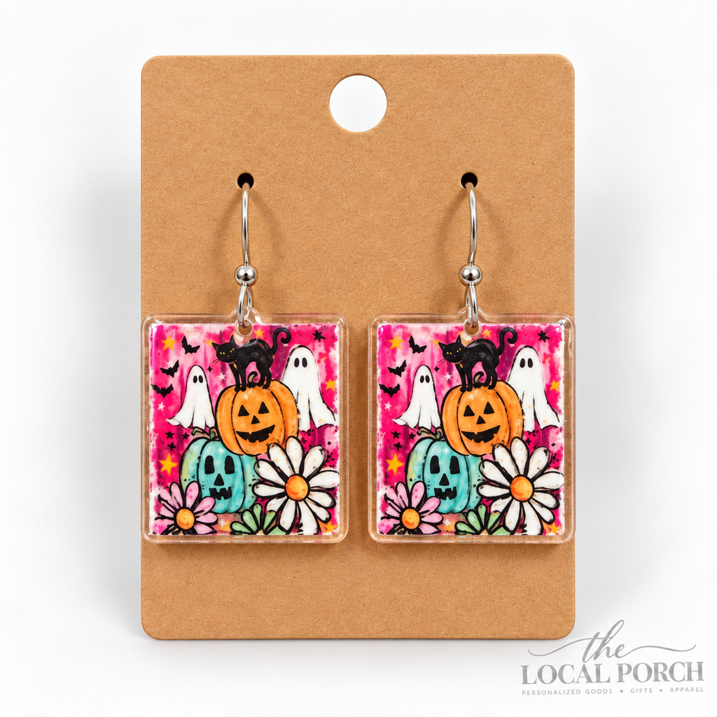 Halloween Floral Dangle Earring