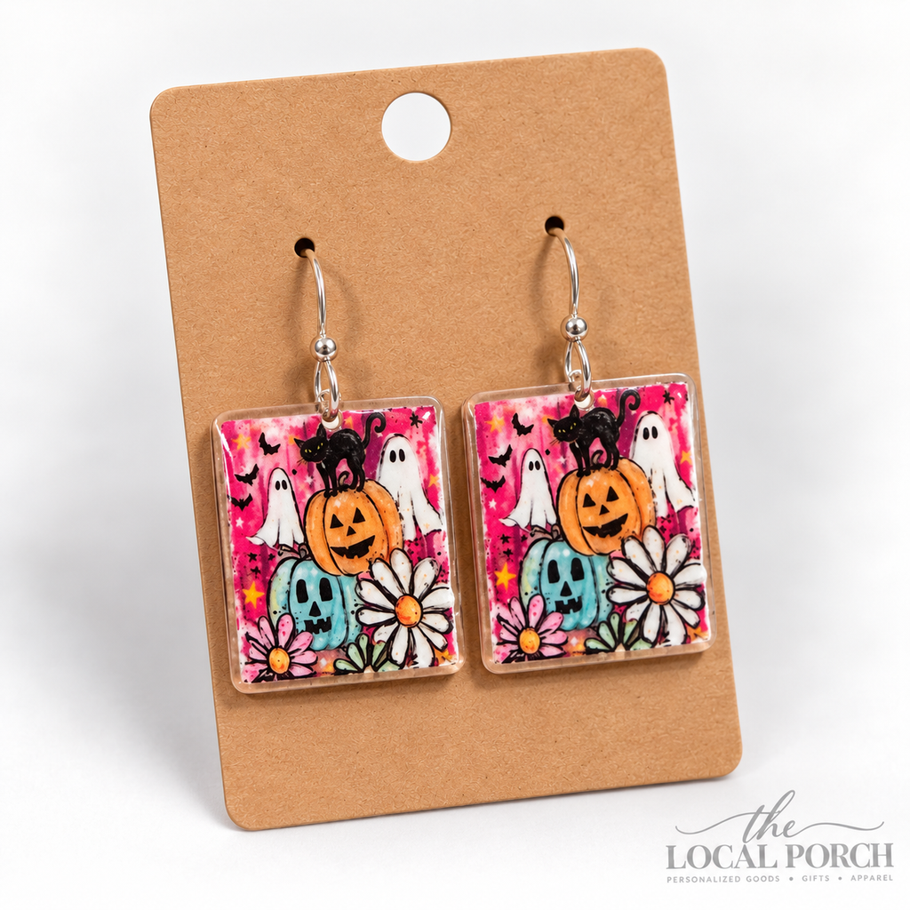 Halloween Floral Dangle Earring