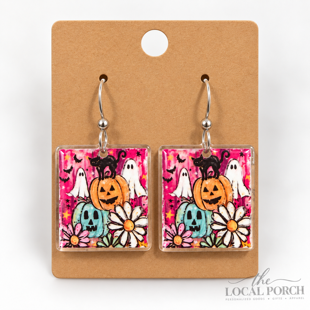 Halloween Floral Dangle Earring