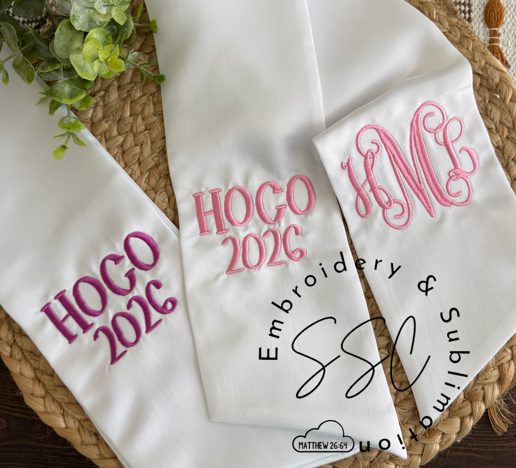 Personalied Embroidered Homecoming Sash